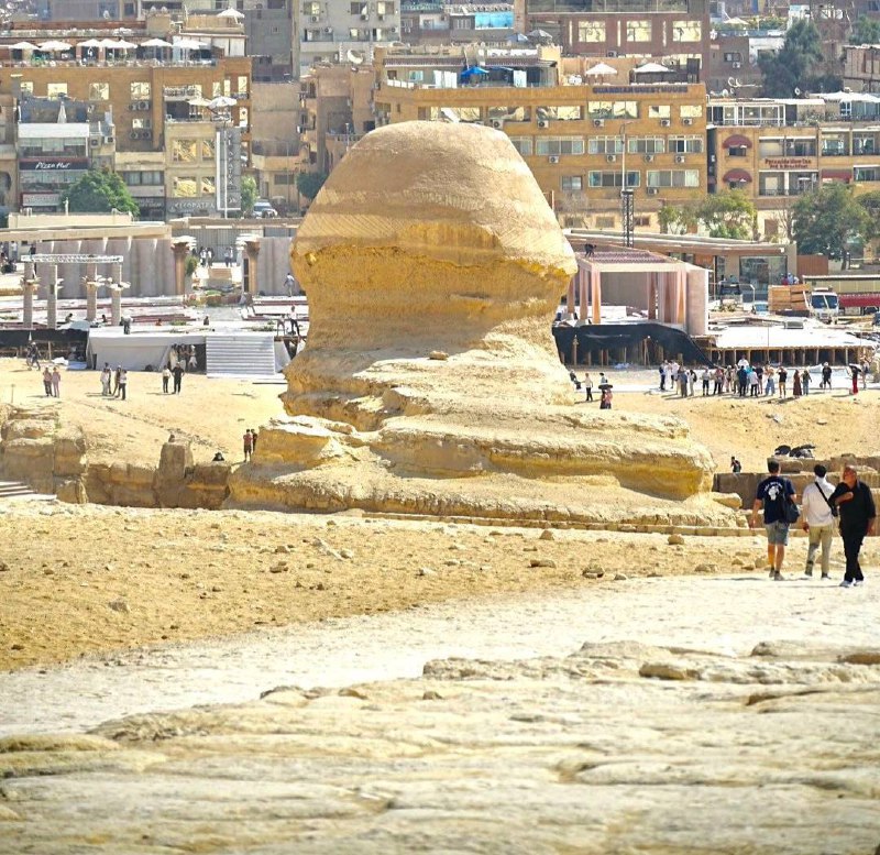 狮身人面像的正面你看的多了 给你看看背面 #埃及